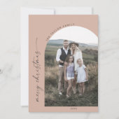 ボホモダンアーチ |サーモンクリスマスフォトホリデー シーズンカード (正面)