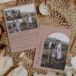 ボホモダンアーチ |サーモンクリスマスフォトホリデー シーズンカード