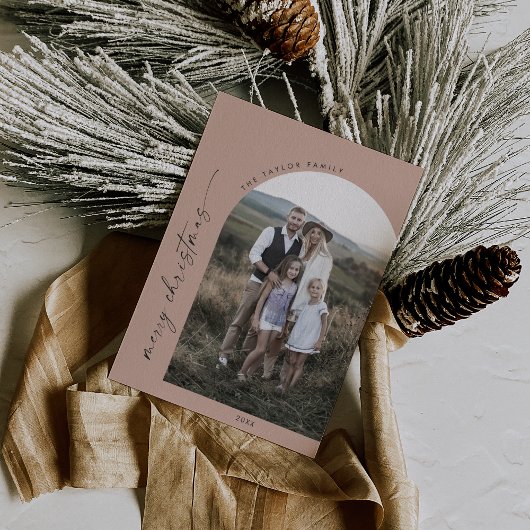ボホモダンアーチ |サーモンメリークリスマスフォト シーズンカード