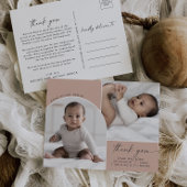 ボホモダンアーチ |サーモン2写真ありがとう誕生 案内ポストカード