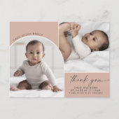 ボホモダンアーチ |サーモン2写真ありがとう誕生 案内ポストカード (正面)