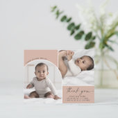 ボホモダンアーチ |サーモン2写真ありがとう誕生 案内ポストカード (スタンド正面)