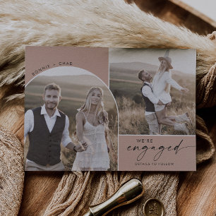 ボホモダンアーチ サーモン3フォト婚約 案内状