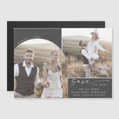 ボホモダンアーチ | Gray 2 Photo Save the Date マグネット招待状 (正面/裏面)