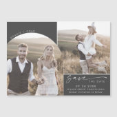 ボホモダンアーチ | Gray 2 Photo Save the Date マグネット招待状 (正面)