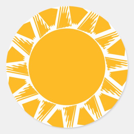 ボホモダンイエローサンレイ幸せおもしろいかわいい ラウンドシール (正面)