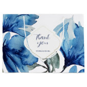 ボホモダンインディゴブルーパーソナライズされた ラージペーパーバッグ (正面)