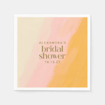 ボホモダンウォーターカラーピンクイエローブライダルシャワー