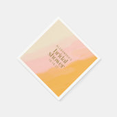 ボホモダンウォーターカラーピンクイエローブライダルシャワー スタンダードカクテルナプキン (角)