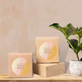 ボホモダンウォーターカラーピンクイエローブライダルシャワー ラウンドシール