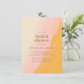 ボホモダンウォーターカラーピンクイエローブライダルシャワー 招待状 (スタンド正面)