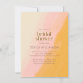 ボホモダンウォーターカラーピンクイエローブライダルシャワー 招待状 (正面)