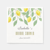 ボホモダンウォーターカラーレモンサマーブライダルシャワー スタンダードカクテルナプキン (正面)