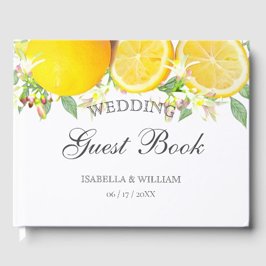 ボホモダンウォーターカラーレモンサマー結婚ズ ゲストブック (正面)