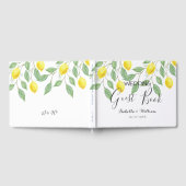 ボホモダンウォーターカラーレモンサマー結婚ズ ゲストブック (全面)