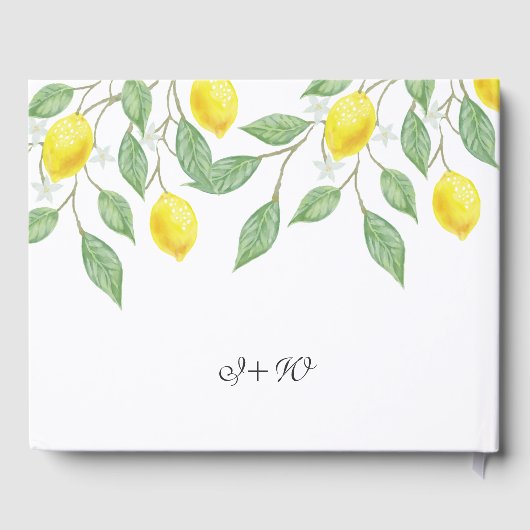 ボホモダンウォーターカラーレモンサマー結婚ズ ゲストブック (裏面)