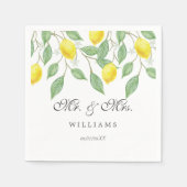 ボホモダンウォーターカラーレモンサマー結婚ズ スタンダードカクテルナプキン (正面)