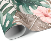 ボホモダンウォーターカラー熱帯フローラ ラッピングペーパー (ロールコーナー)