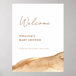 ボホモダンウォータースカラー砂漠の赤ちゃんシャワーへようこそ ポスター