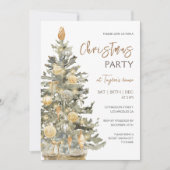 ボホモダンウォーター色クリスマスパーティの招待状 招待状 (正面)