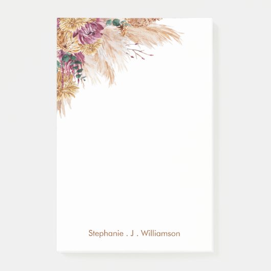 ボホモダンウォーター色パンパスグラスポストイットノート ポストイット (正面)