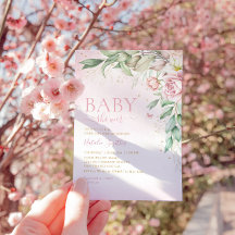 ボホモダンウォーター色フローラガールベビーシャワー