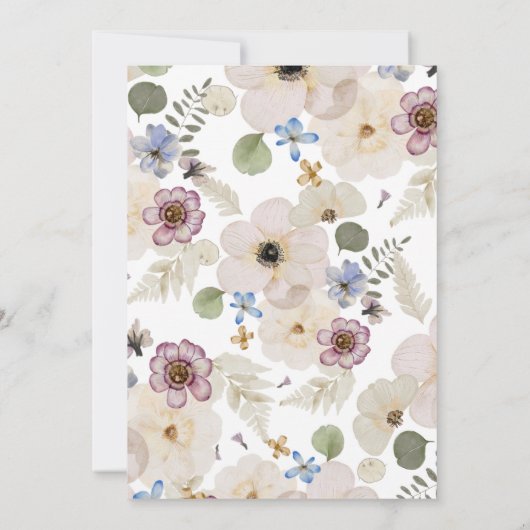 ボホモダンウォーター色フローラ結婚式招待状 招待状 (裏面)