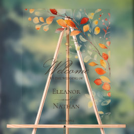 ボホモダンウォーター色秋紅葉へようこそ アクリルサイン