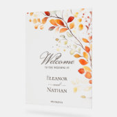 ボホモダンウォーター色秋紅葉へようこそ アクリルサイン (傾斜)