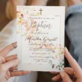 ボホモダンウォーター色紅葉ガールバプテスマ 招待状