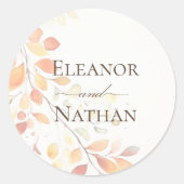 ボホモダンウォーター色紅葉結婚ズ ラウンドシール (正面)