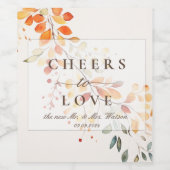 ボホモダンウォーター色紅葉結婚ズ ワインラベル (シングルラベル)