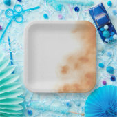 ボホモダンウォーター色絞り染めブラウンベージュ ペーパープレート (パーティー)