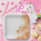 ボホモダンウォーター色絞り染めブラウンベージュ ペーパープレート (パーティー)