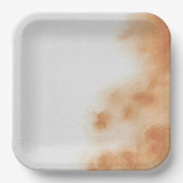 ボホモダンウォーター色絞り染めブラウンベージュ ペーパープレート