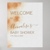 ボホモダンウォーター色絞り染めベビーシャワーウェルカム ポスター (正面)