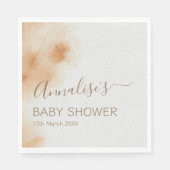 ボホモダンウォーター色絞り染めベビーシャワーベージュ スタンダードランチョンナプキン (正面)