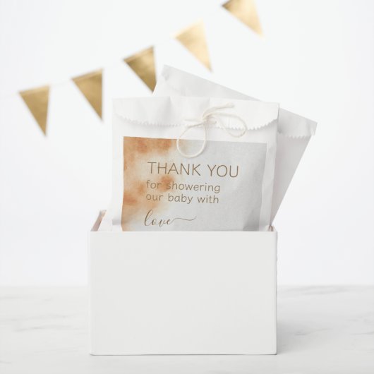 ボホモダンウォーター色絞り染めベビーシャワーベージュ フェイバーバッグ (パーティー)