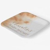 ボホモダンウォーター色絞り染めベビーシャワーベージュ ペーパープレート (傾斜あり)