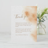 ボホモダンウォーター色絞り染めベージュベビーシャワー サンキューカード (スタンド正面)