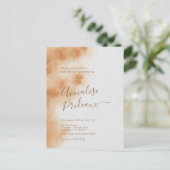 ボホモダンウォーター色絞り染めベージュベビーシャワー ポストカード (スタンド正面)