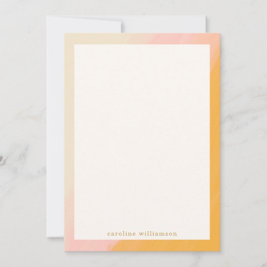 ボホモダンウータカラーピンク黄パーソナライズされた色 ノートカード (正面)