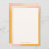 ボホモダンウータカラーピンク黄パーソナライズされた色 ノートカード (正面/裏面)