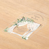 ボホモダンエレガントの結婚は アクリル招待状 (レイダウン)