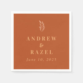 ボホモダンエレガントの結婚葉 スタンダードカクテルナプキン