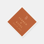 ボホモダンエレガントの結婚葉 スタンダードカクテルナプキン (角)