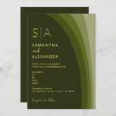 ボホモダンエレガントサージグリカジュアルン結婚ズ 招待状 (正面/裏面)