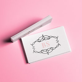 ボホモダンエレガントブラックフレームモノグラム 名刺