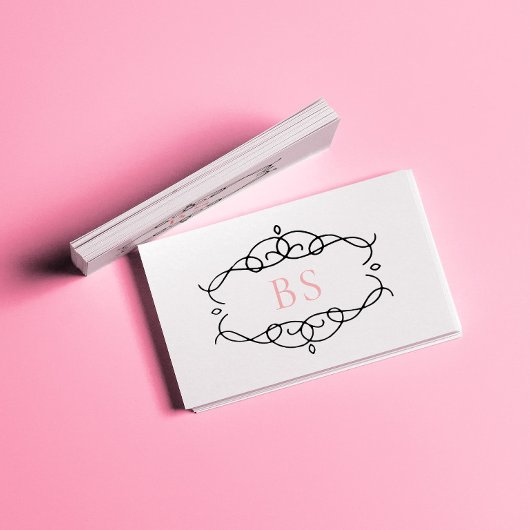 ボホモダンエレガントブラックフレームモノグラム 名刺