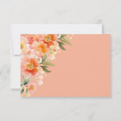 ボホモダンオレンジピーチアンドブラックフローラズ結婚 サンキューカード (裏面)